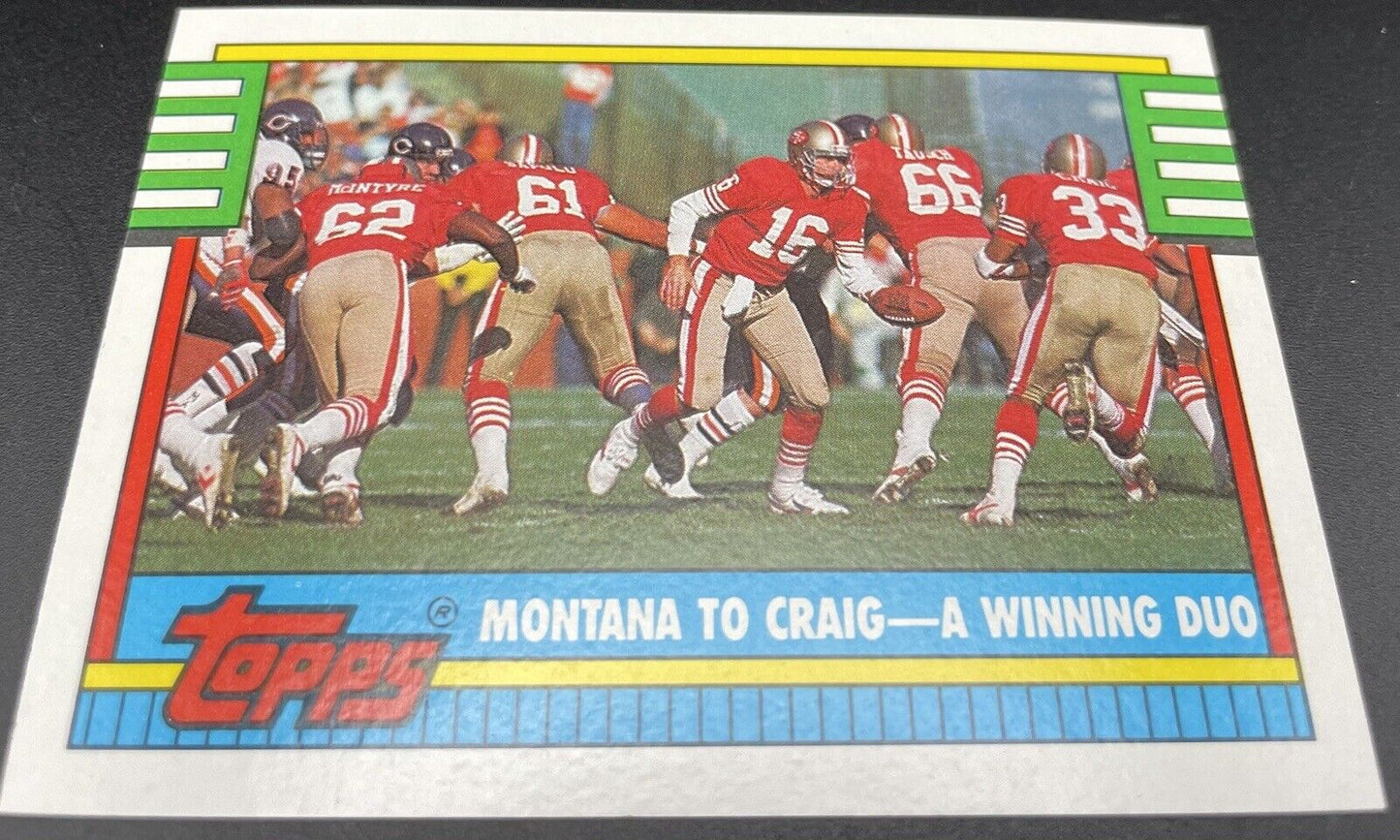 Joe Montana & Roger Craig 1990 Topps #515 A Winning Duo San Francisco 49Ers