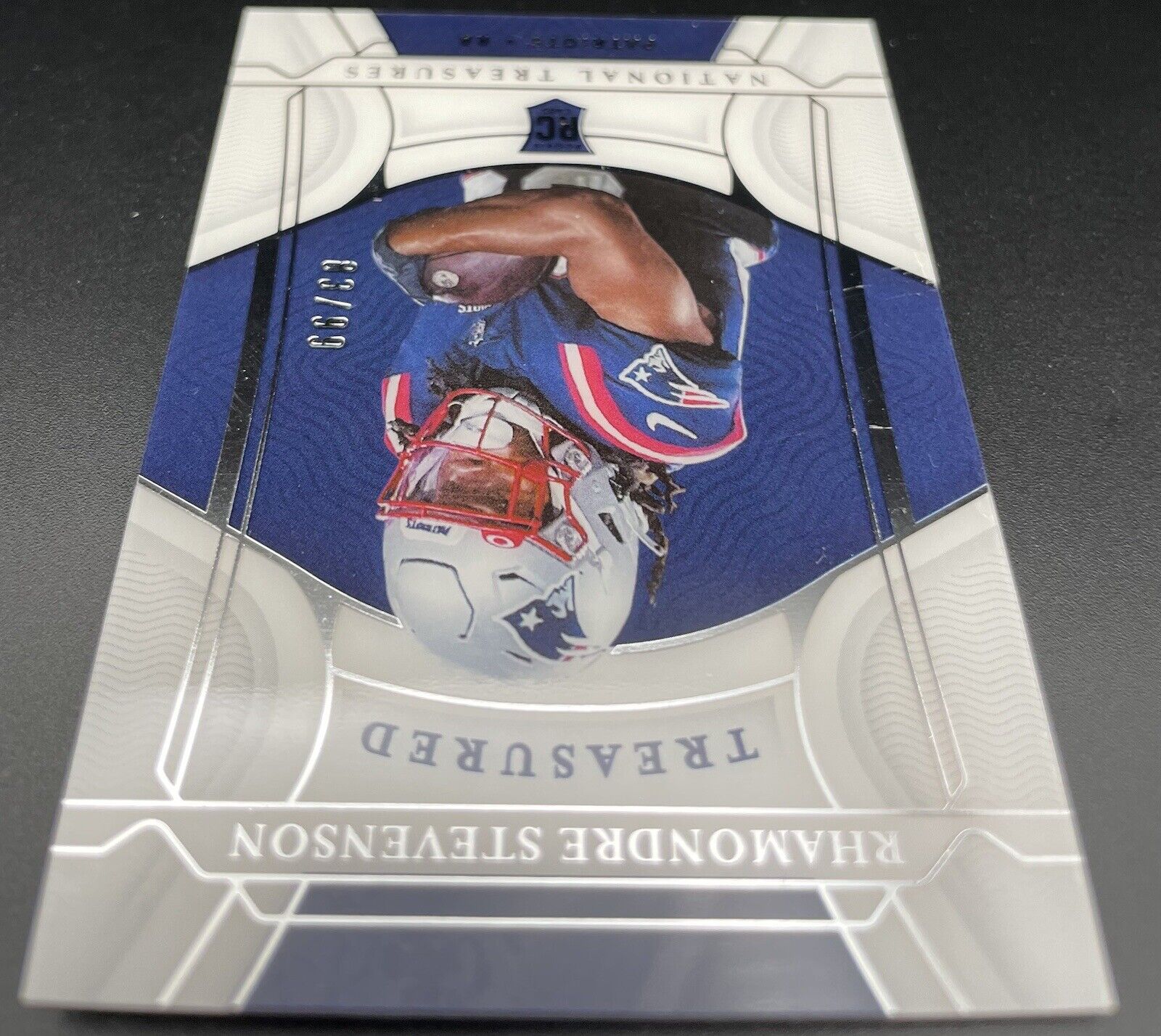 Rhamondre Stevenson 2021 Panini National Treasures #TRC-36 RC, 83/99 New England