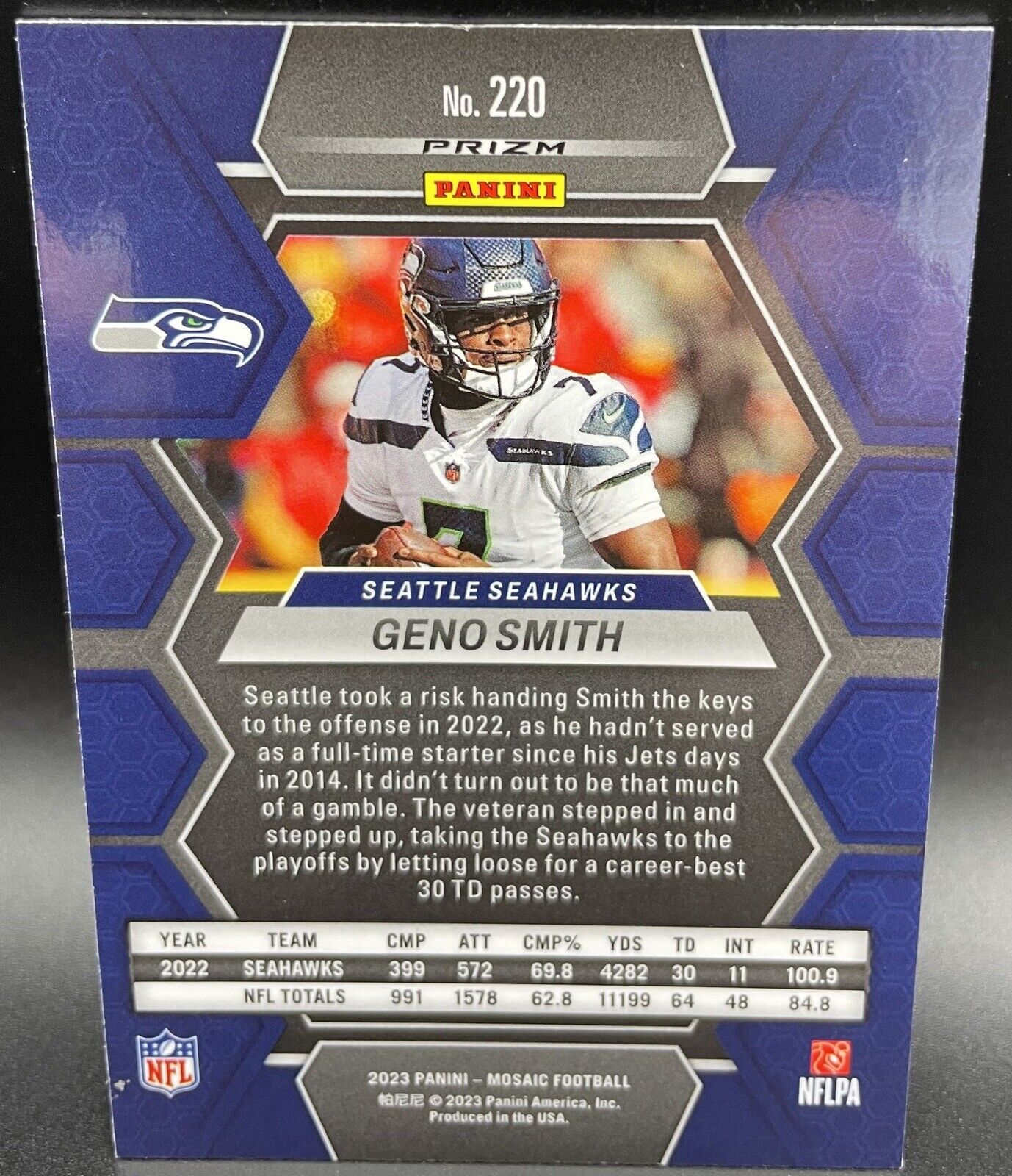 2023 Panini Mosaic GENO SMITH # 220 Blue Seattle Seahawks 💥🔥🏈