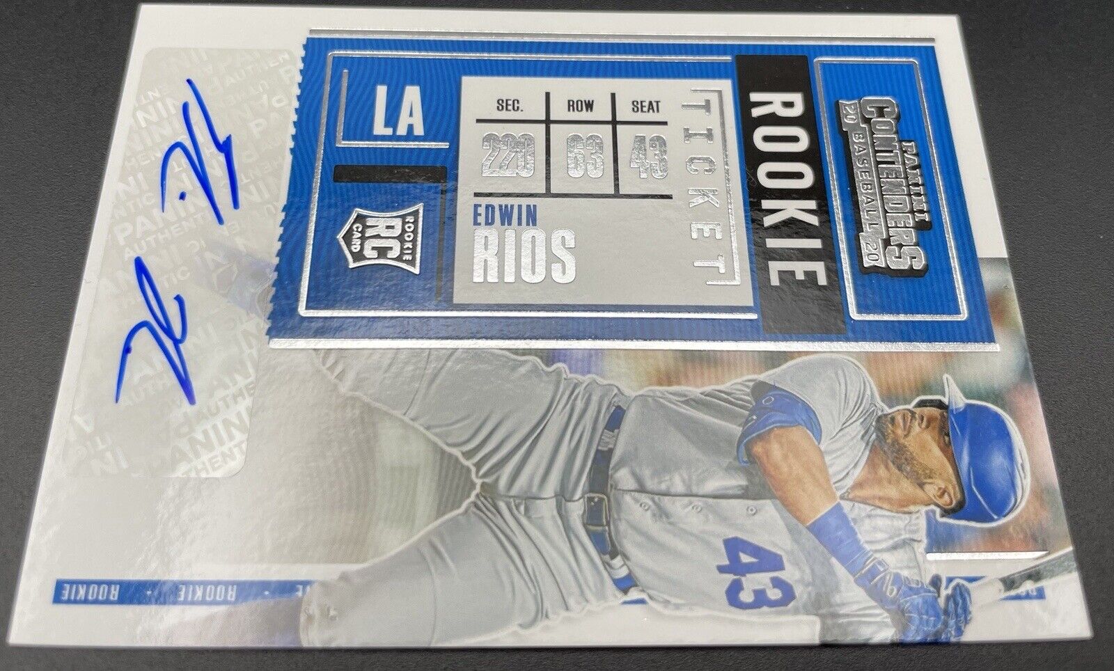 2020 Panini EDWIN RIOS AUTO RC Contenders #129 Rookie Autograph LA Dodgers