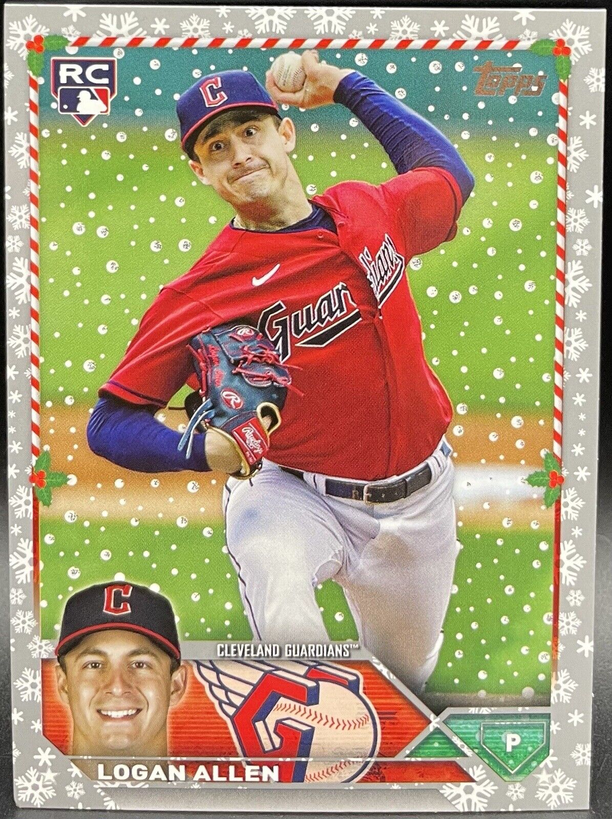 2023 Topps Holiday Logan Allen Rookie Metallic Parallel #H46 Cleveland Guardians