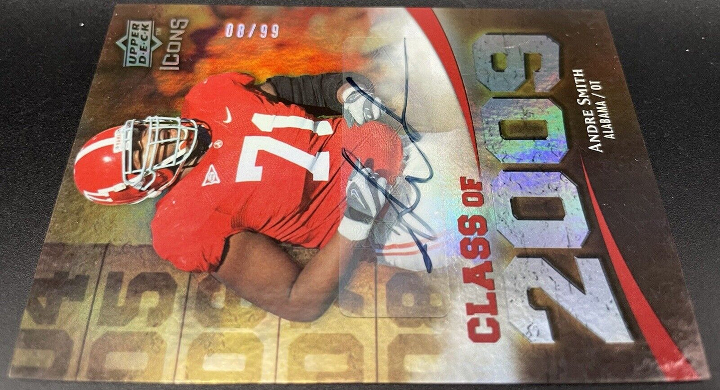 Andre Smith 2009 UD Icons #2009-AS RC Autograph 08/99 Cincinnati Bengals