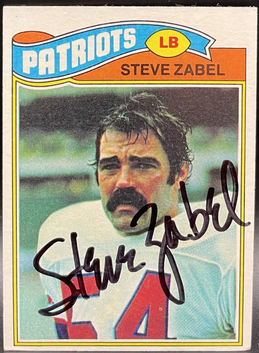 Steve Zabel 1977 Topps #443 Autograph New England Patriots 