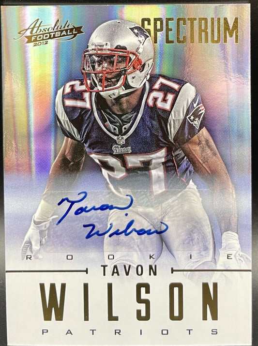 Tavon Wilson 2012 Panini absolute #186 RC / Auto / 299 Spectrum New England...