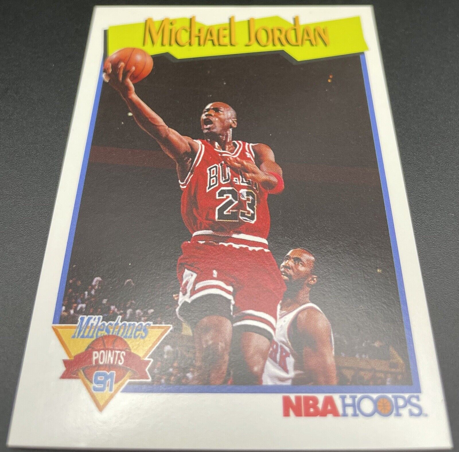 Michael Jordan 1991 NBA Hoops #317 Milestone Points Leader 5th Year In Row