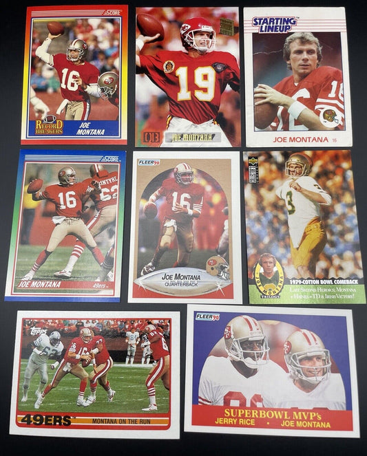 Joe Montana 1988-1995 NFL Football Cards  San Francisco 49ers