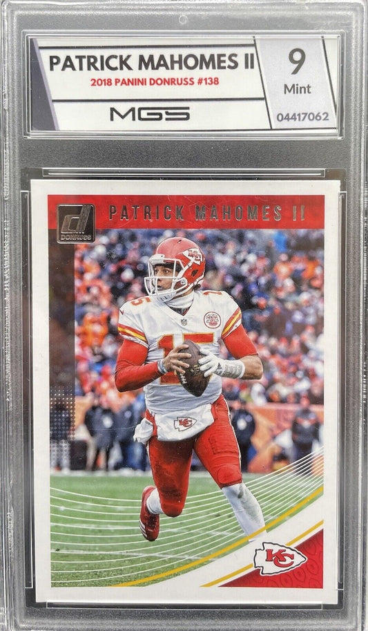 Patrick Mahomes II 2018 Panini Donruss #138 Kansas City Chiefs MGS MINT 9