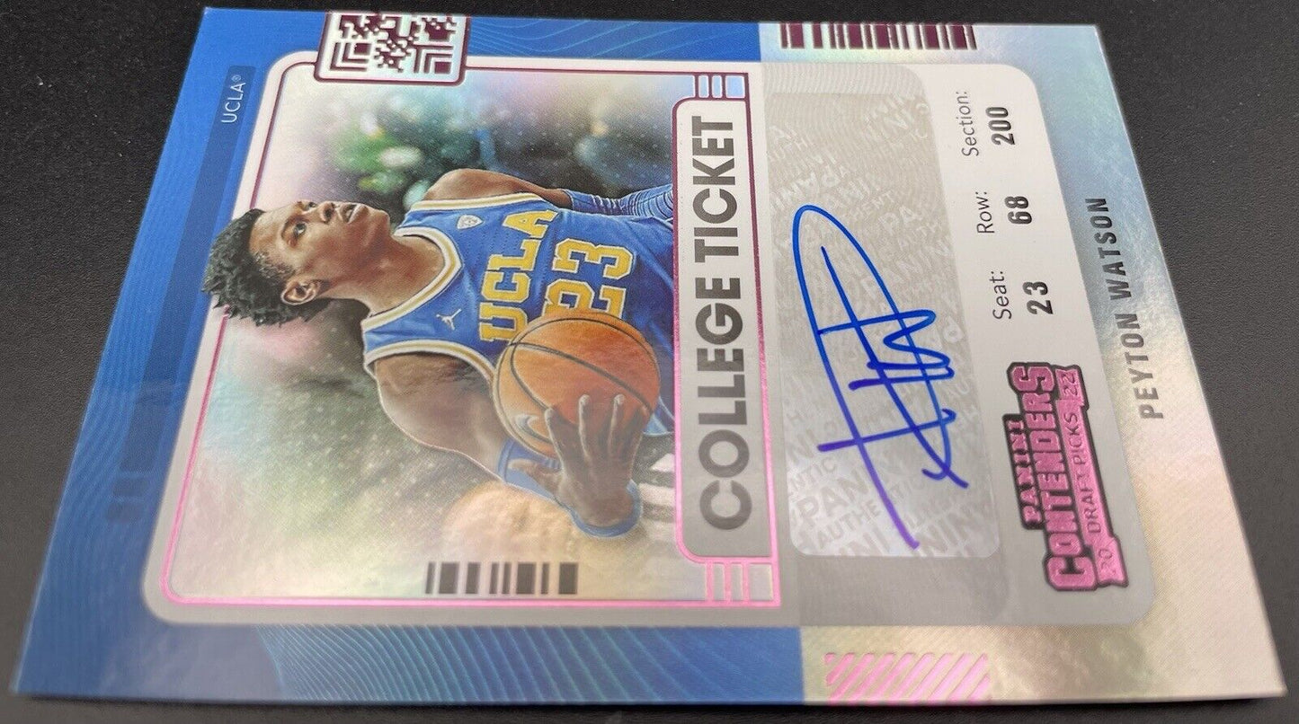 Peyton Watson 2022 Panini Chronicles Draft Picks #CT-PWA Auto, Denver Nuggets