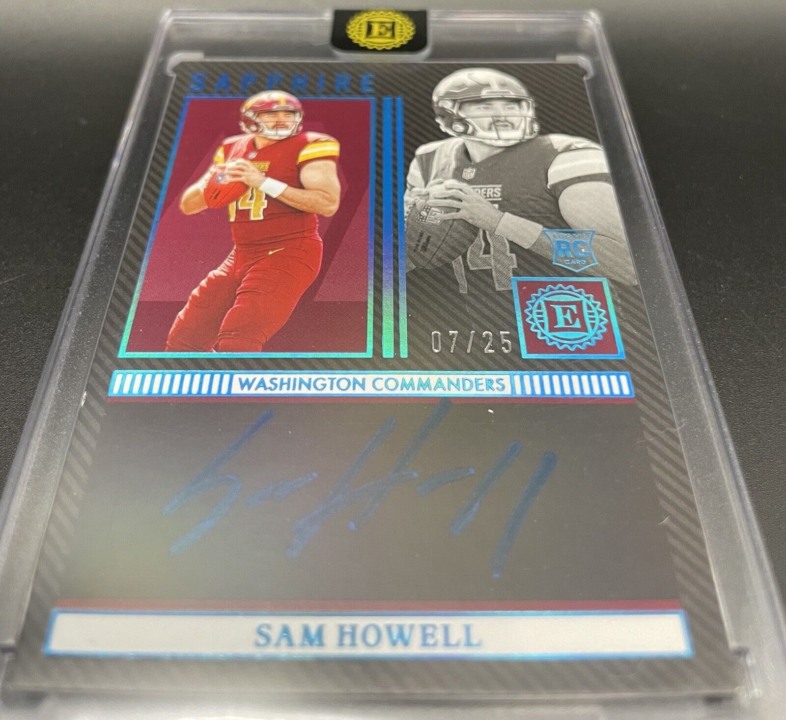 2022 Panini Encased Sapphire #SS-SH Sam Howell RC Auto /25 Washington Commanders