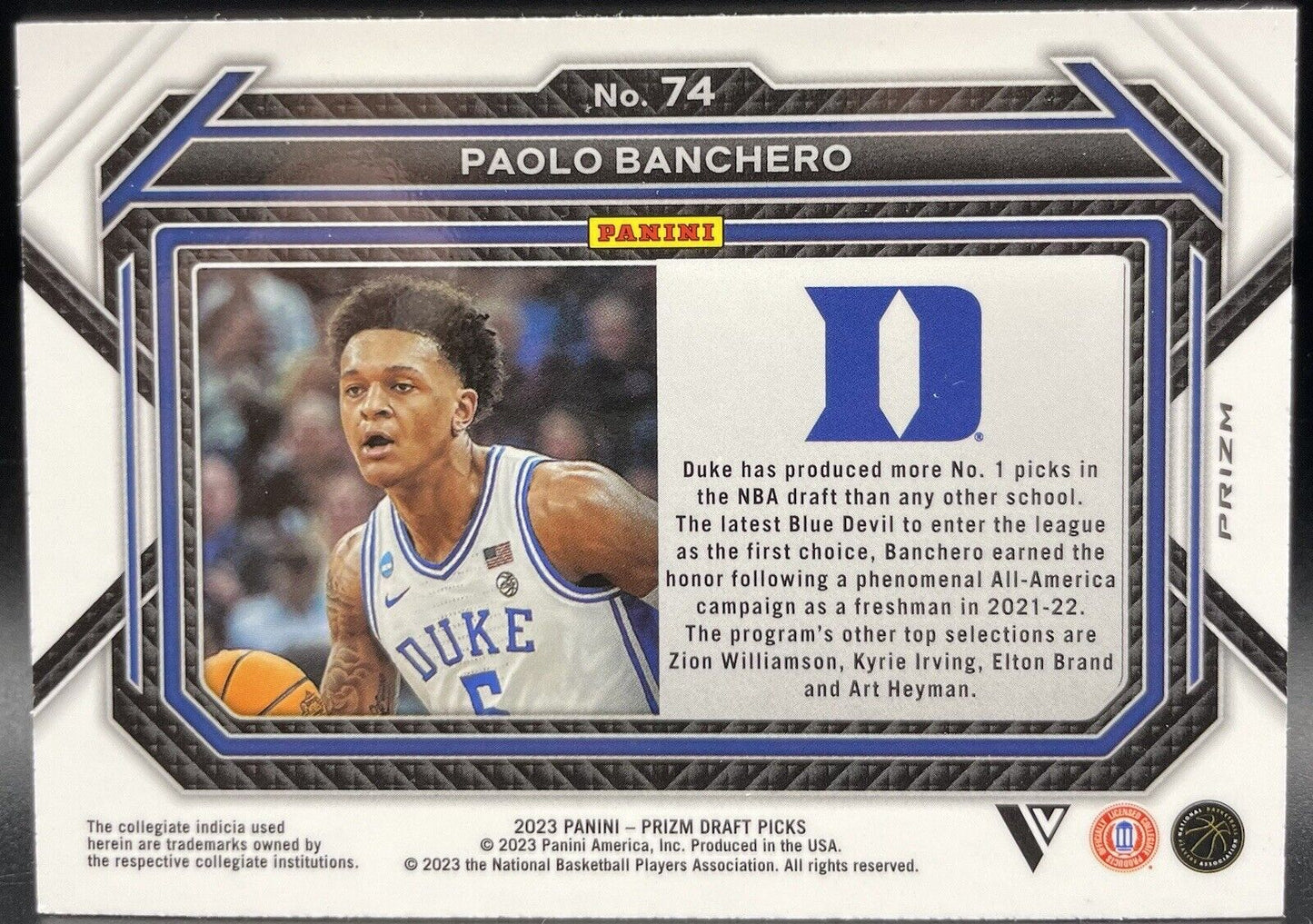 Paolo Banchero 2023 Panini  Prizm Drafts #74  RC Orlando Magic Pink Shimmer