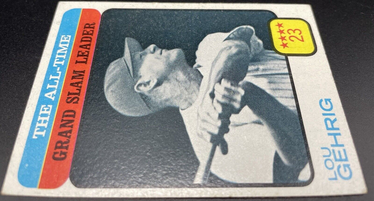 Lou Gehrig Grand Slam Leader 1974 Topps #472 New York Yankees