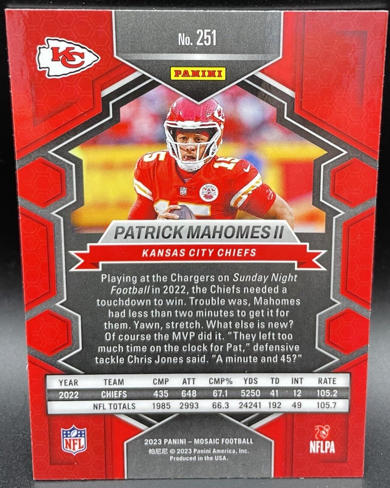 2023 Panini Mosaic Patrick Mahomes II #251 Kansas City Chiefs National Pride🔥