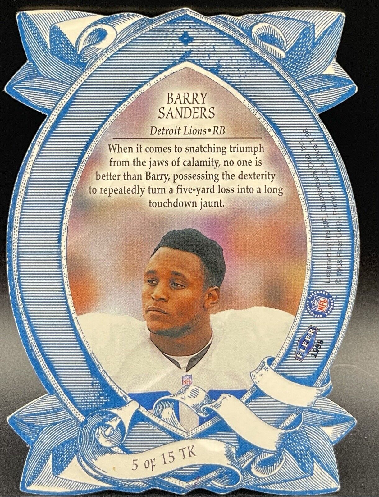 Barry Sanders 1998 Clear Ultra Die Cut 5 Of 15 touchdown Kings Detroit Lions