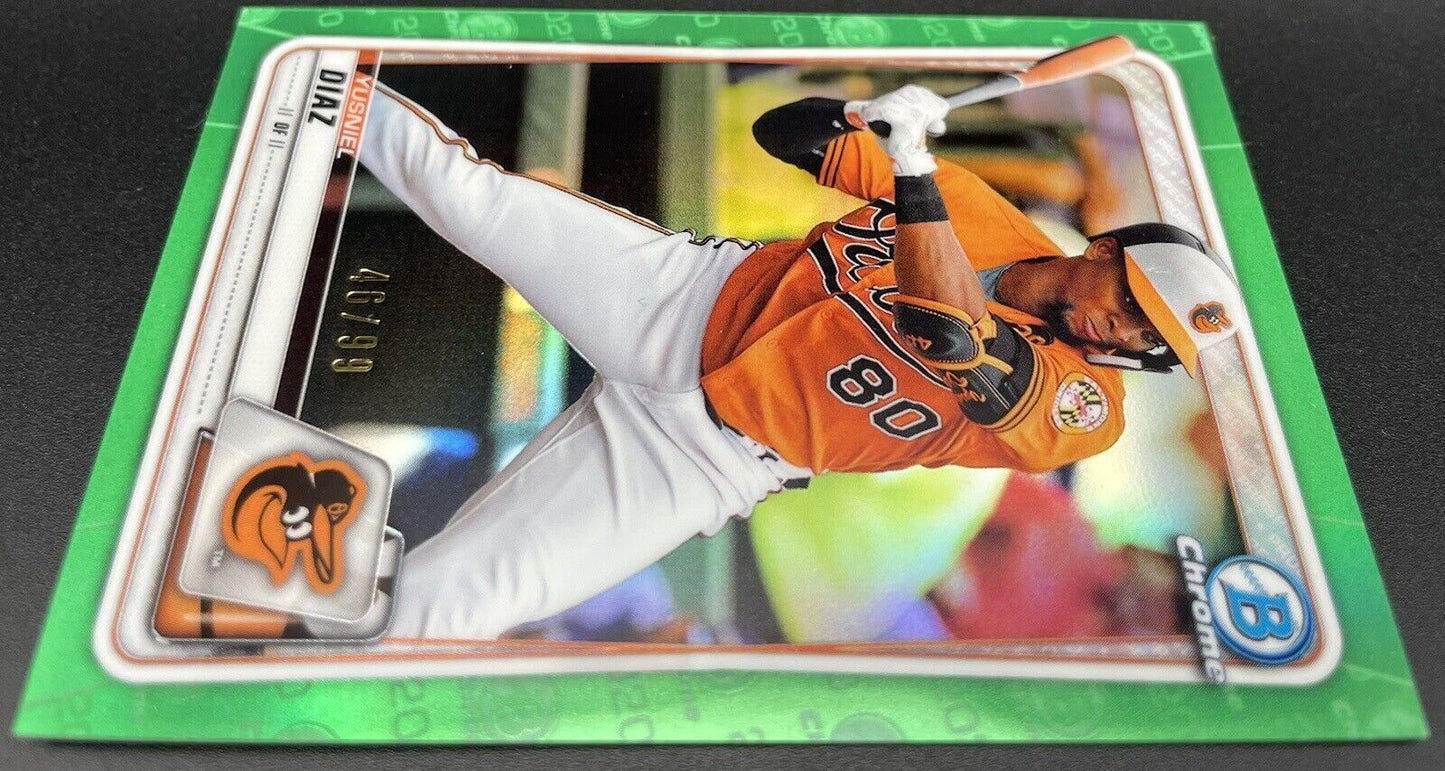 Yusniel Diaz 2020 Topps Bowman Chrome # BCP-170 Green /99 Baltimore Orioles