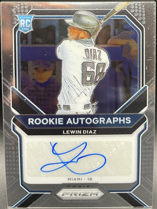 2021 Panini Prizm Lewin Diaz Rookie Auto Silver Prizm Miami Marlins #RA-LD