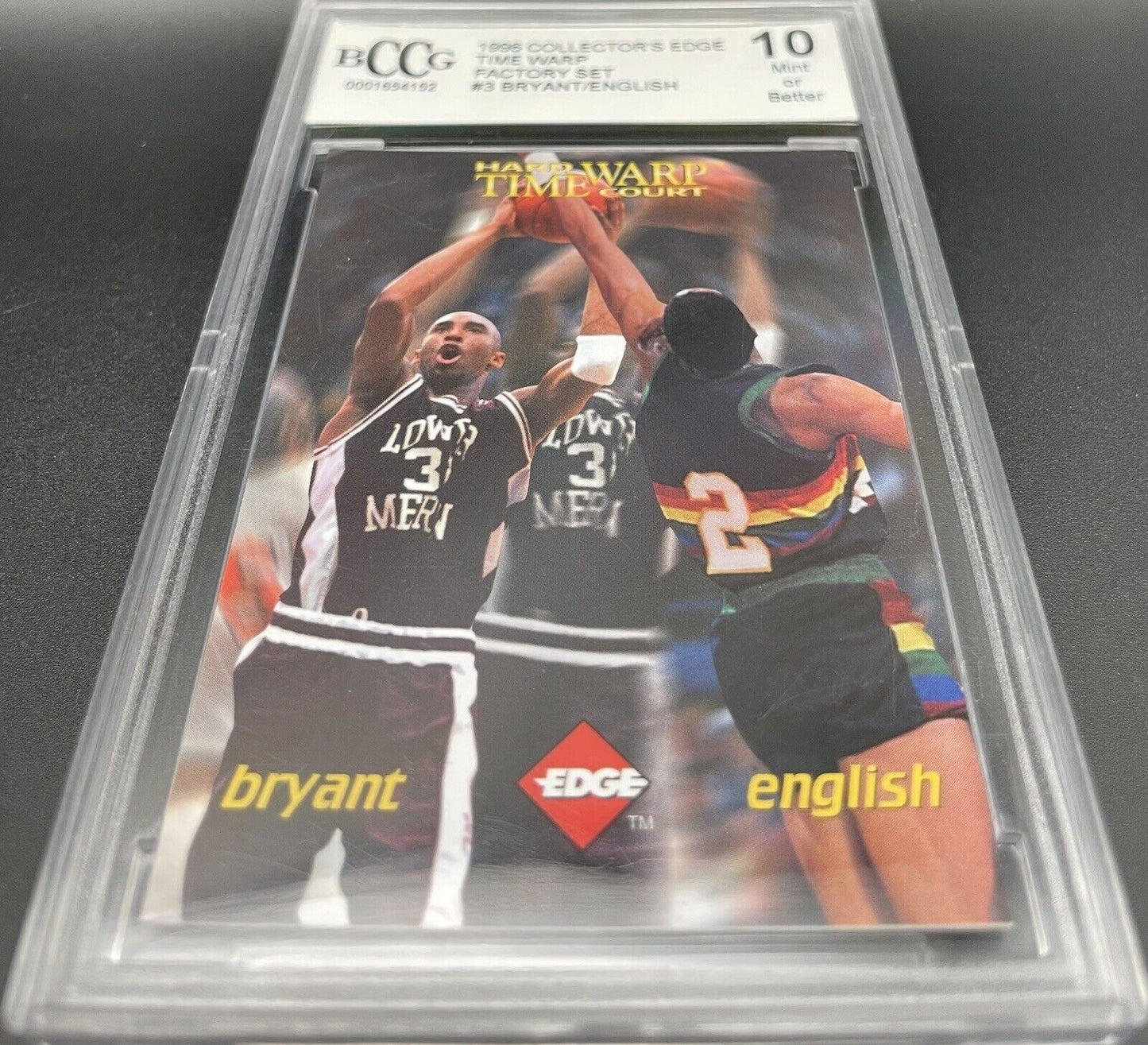 Kobe Bryant / Alex English 1996 Collectors Edge #3 Time Warp BCCG 10 Los Angeles