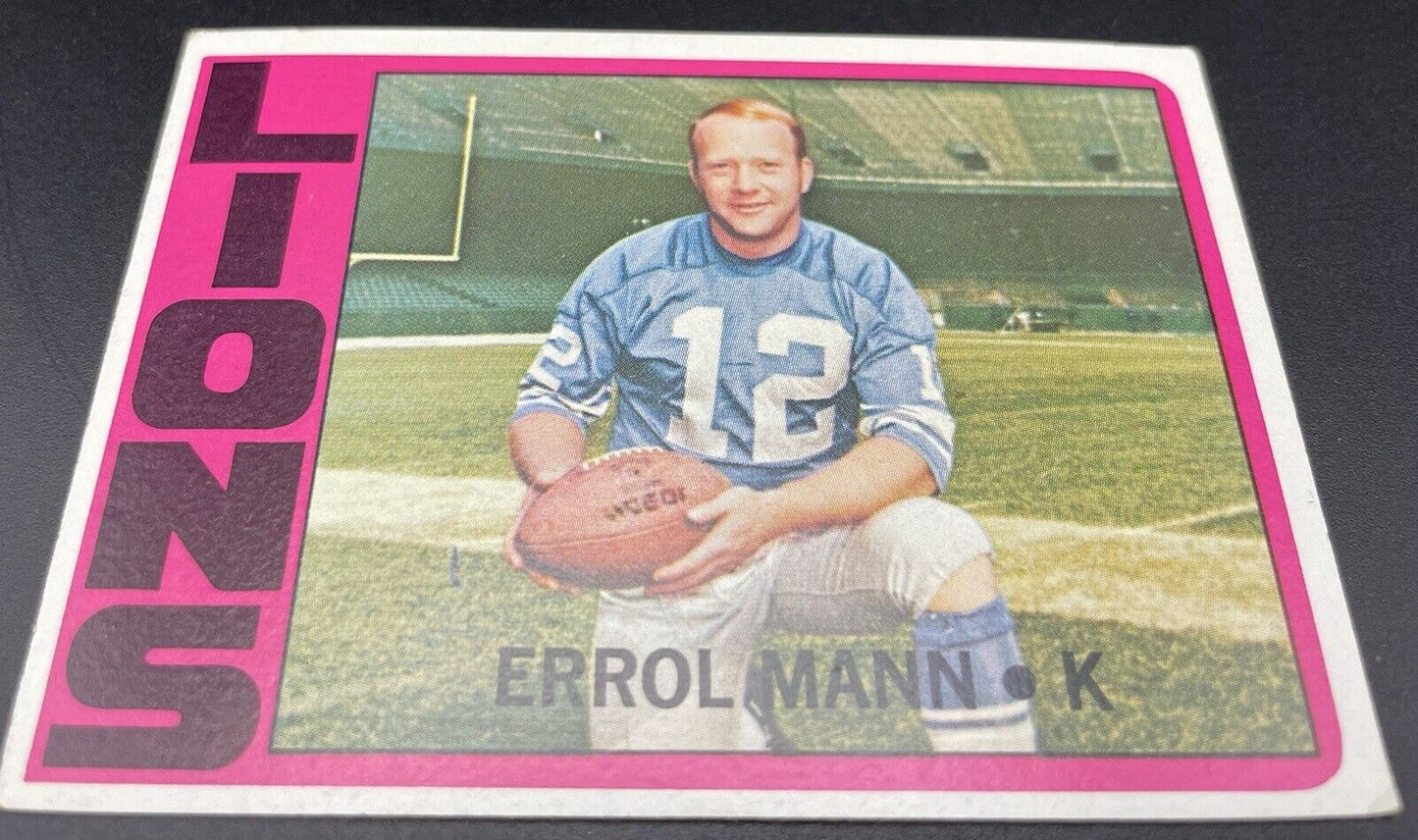 Errol Mann 1972 Topps #222 Detroit Lions