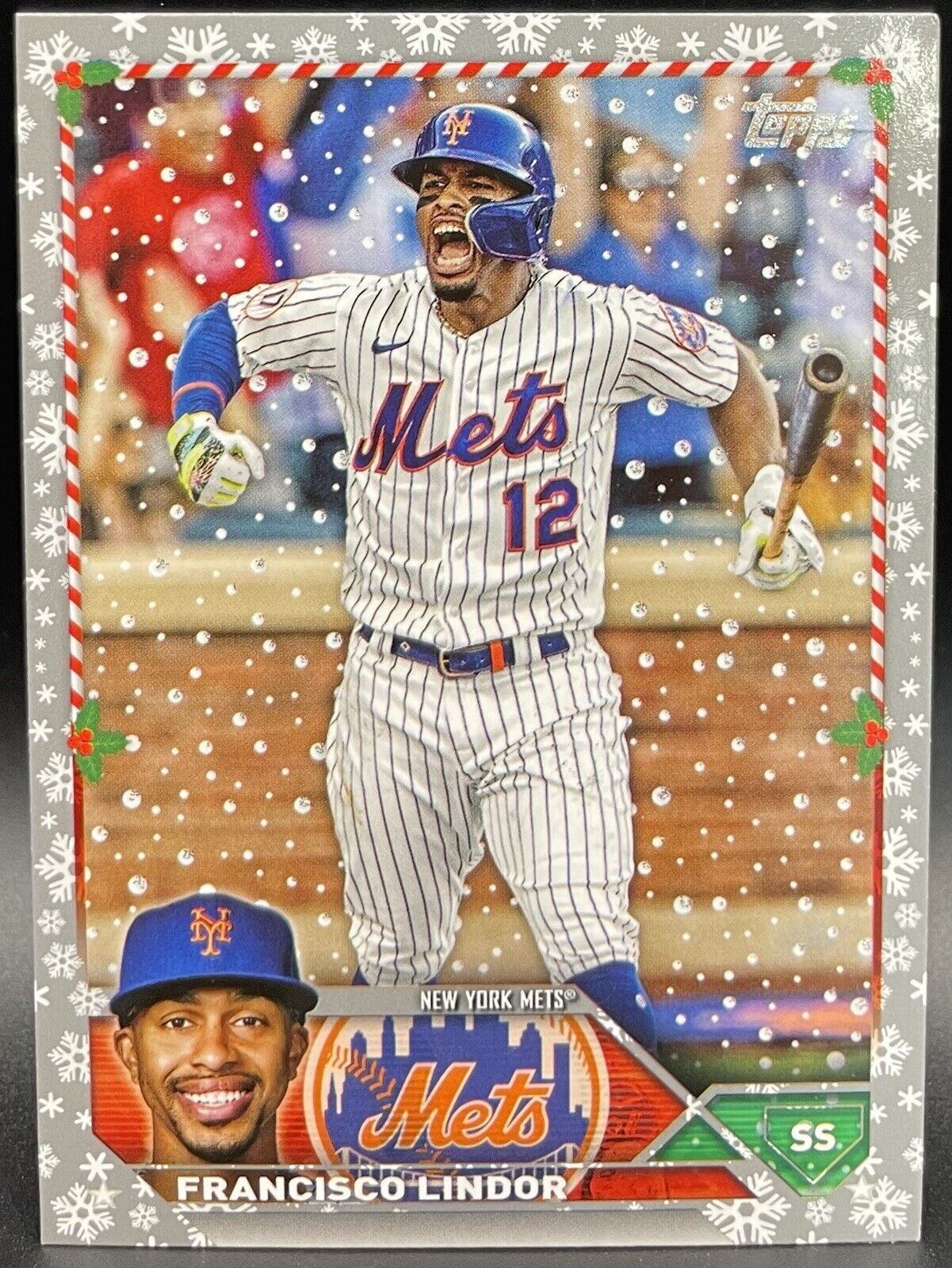 Francisco Lindor 2023 Topps #H119 Christmas Special Metallic New York Mets