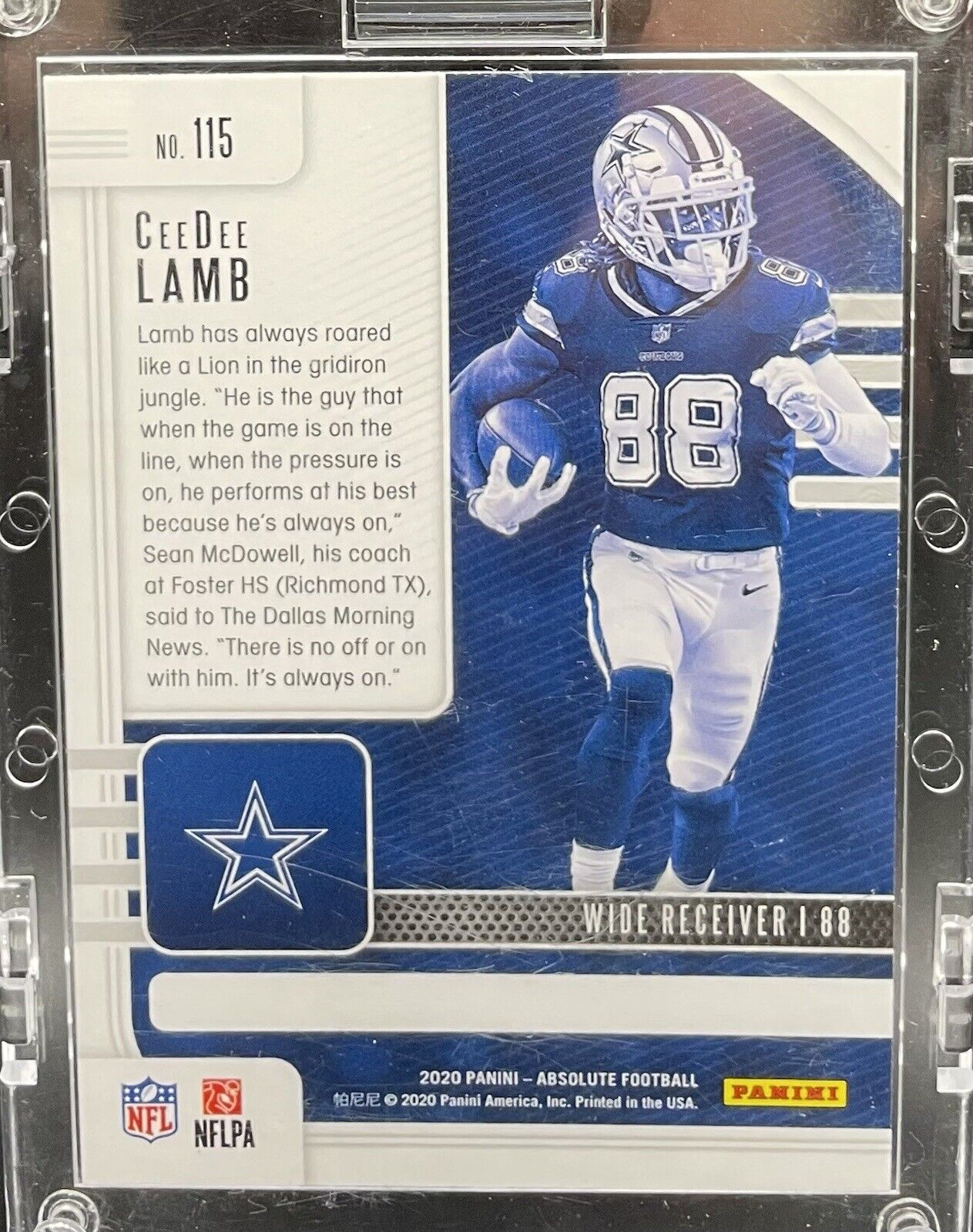 CeeDee Lamb 2020 Panini Absolute #115 RC Chrome Dallas Cowboys￼