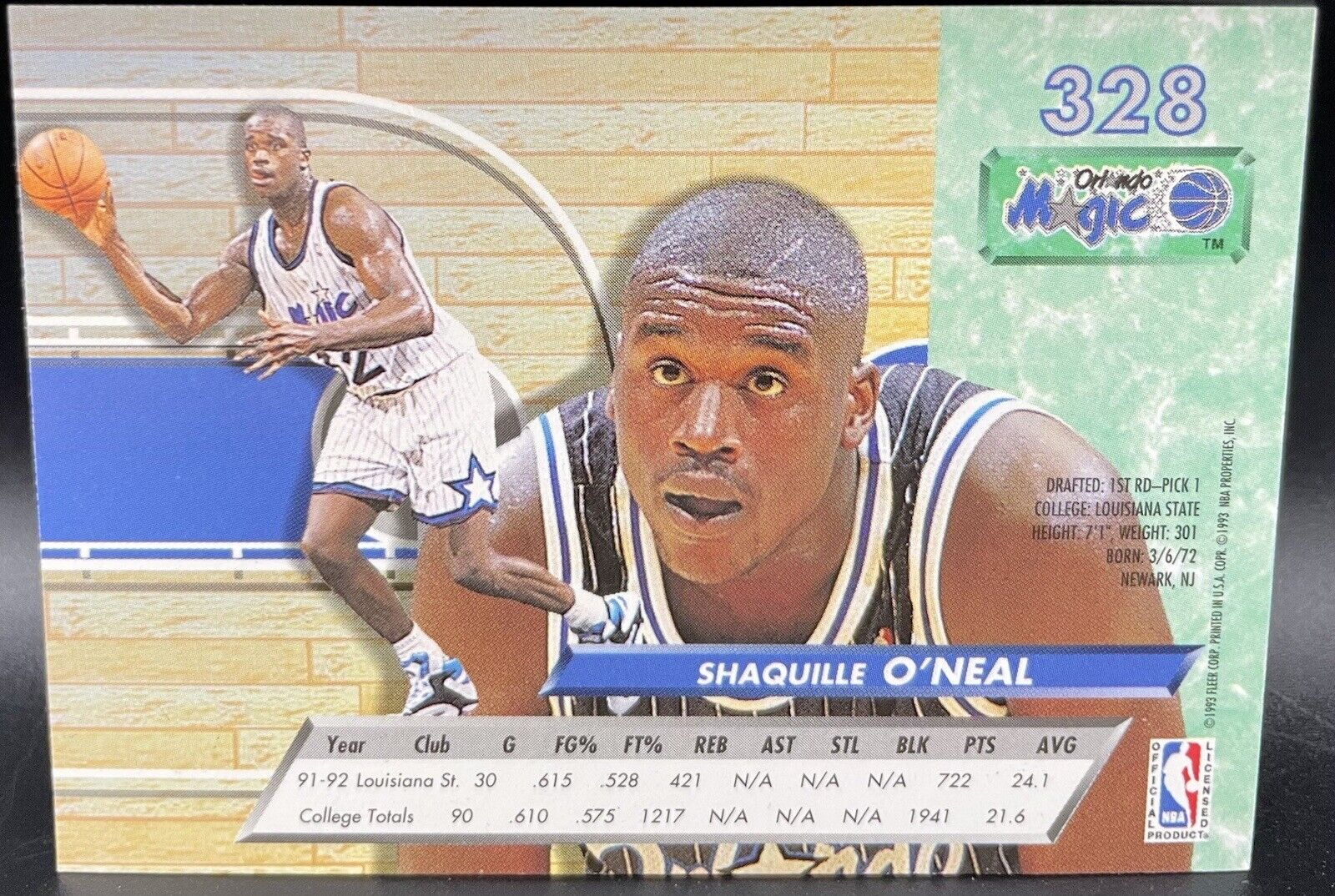 Shaquille O’neal 1993 Fleer Ultra #328 Rookie Card Orlando Magic