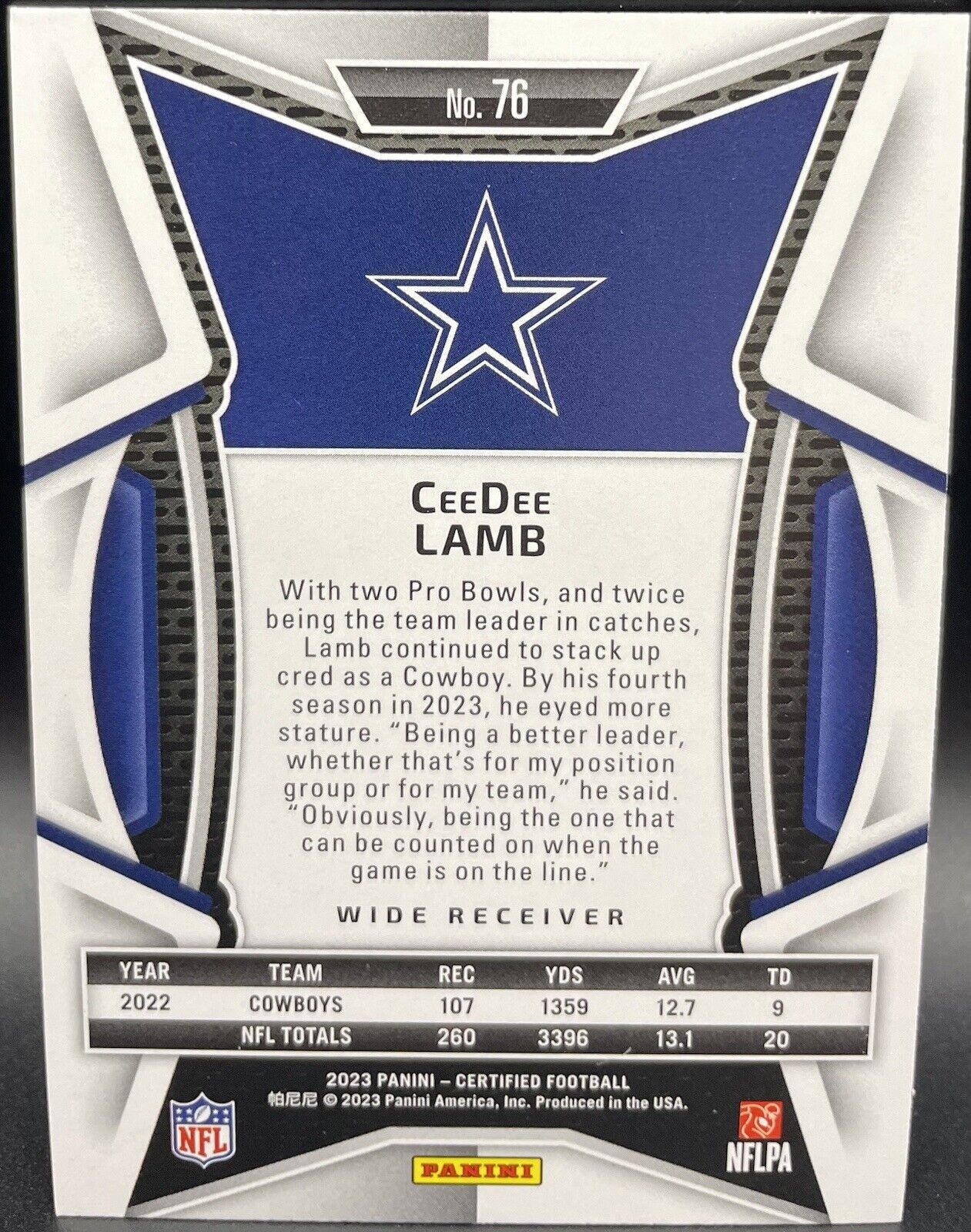 2023 Panini Certified - #76 CeeDee Lamb