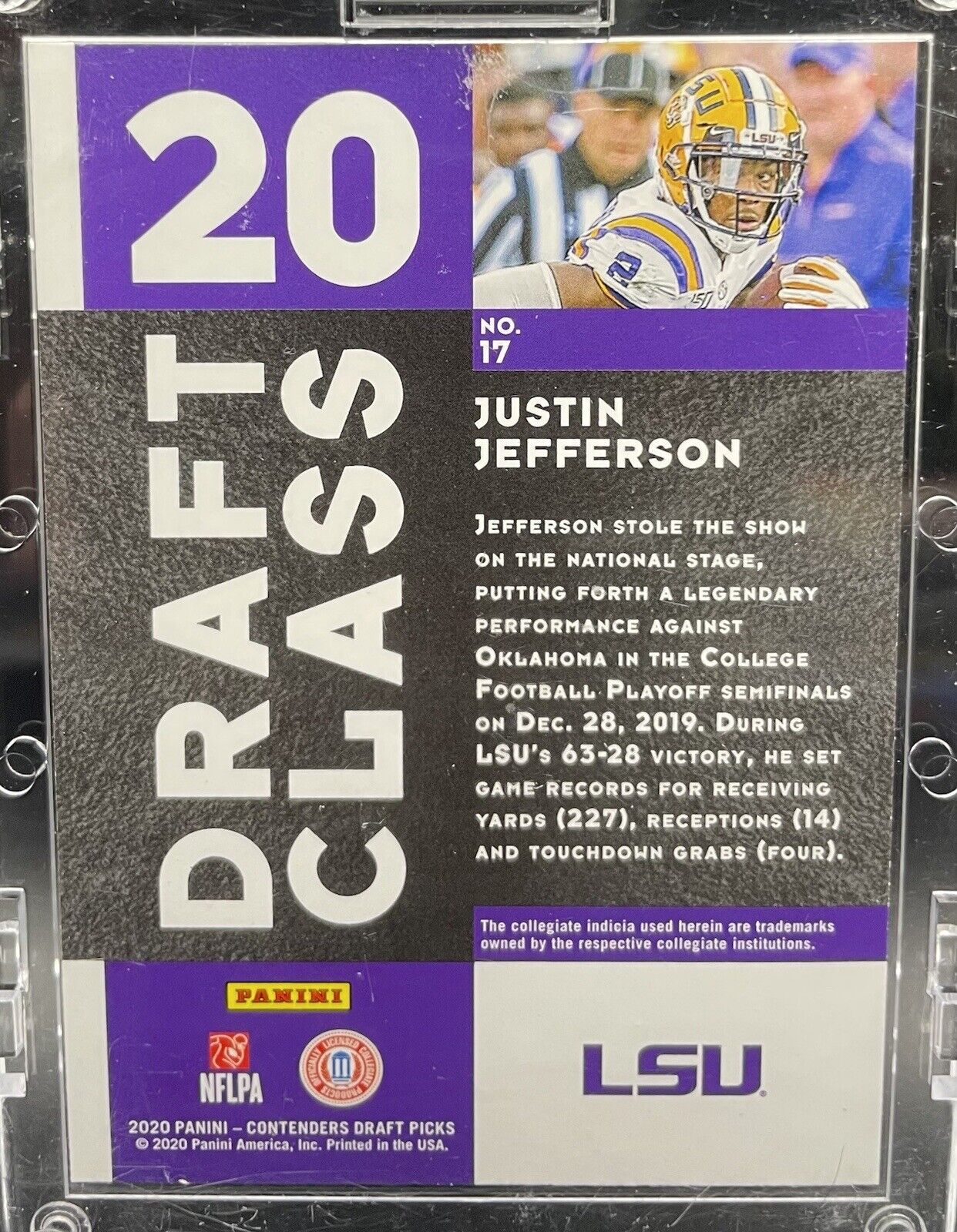 2020 Panini Contenders Draft Picks - Draft Class #17 Justin Jefferson (RC)