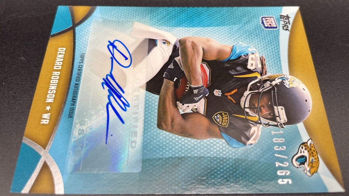 Denard Robinson 2013 Topps Rookie Card #MA-DR Autograph, /265 Carolina Panthers