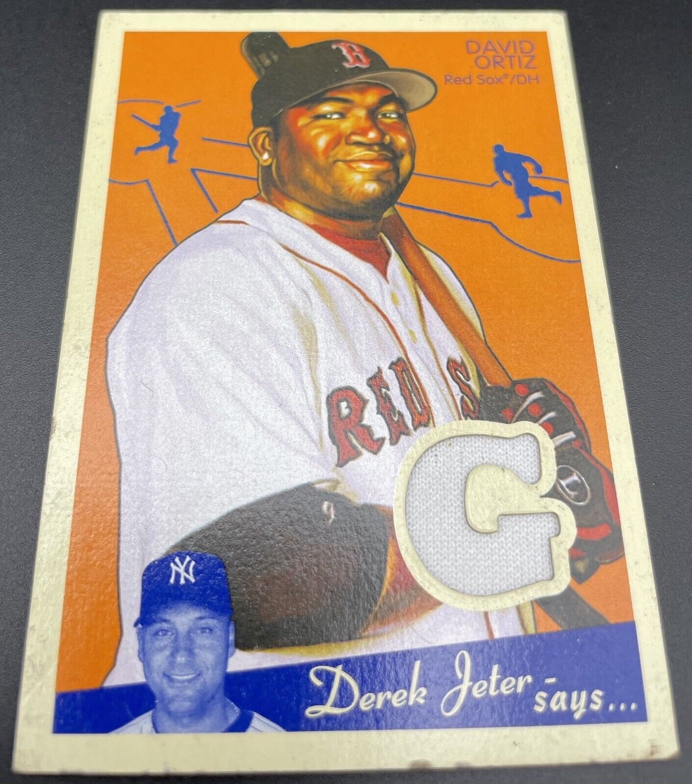 Derek Jeter “Says About David Ortiz” 2008 Upper Deck #M-DO Game Used Memorabilia