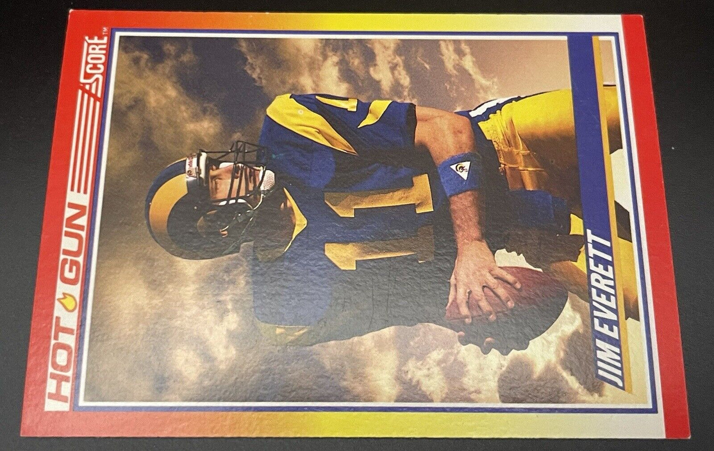 1990 Score Football Jim Everett Hot Gun Los Angeles Rams #312