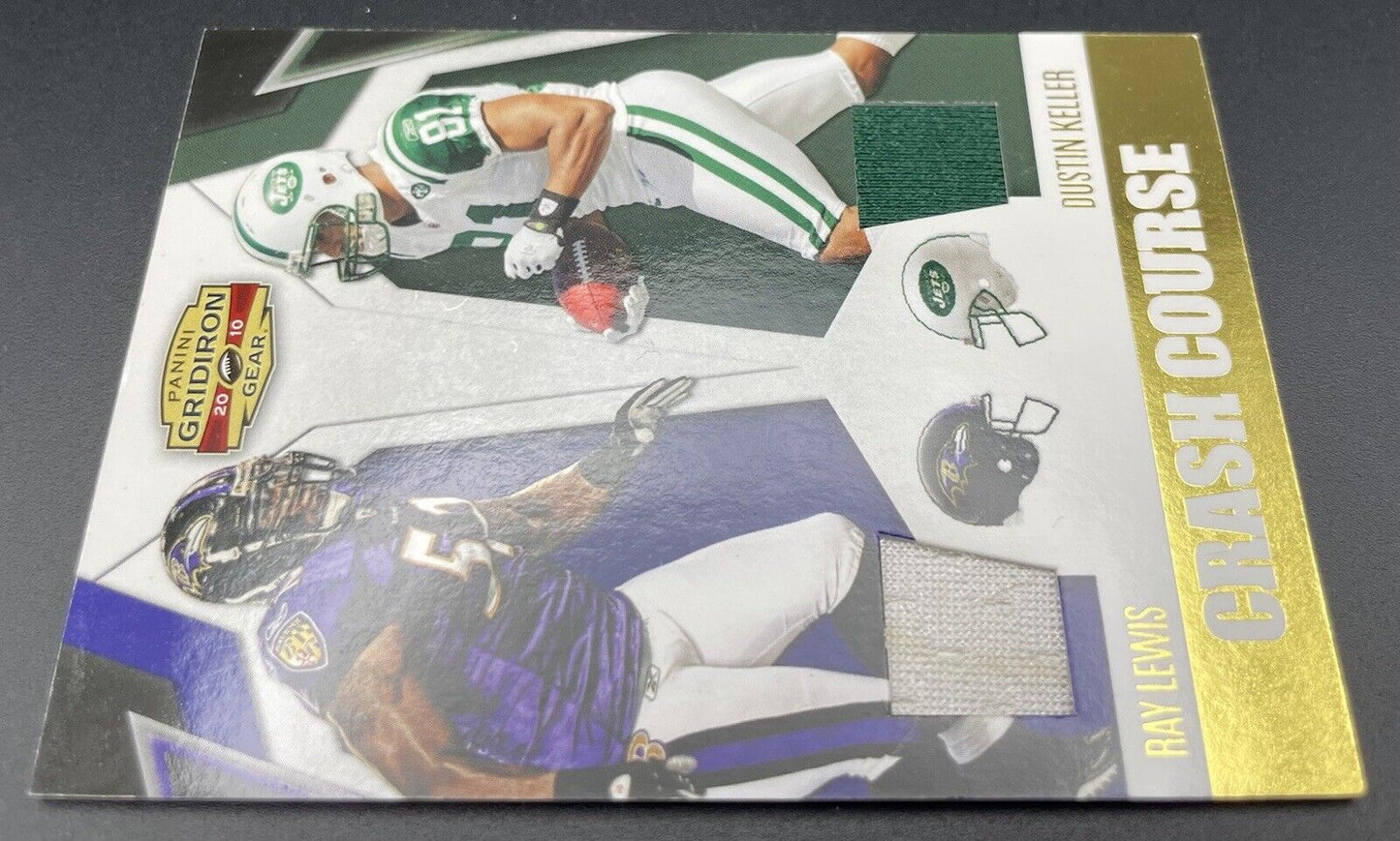 Ray Lewis & Dustin Keller 2010 Panini Gridiron Game Worn Jersey #1 Crash Course 