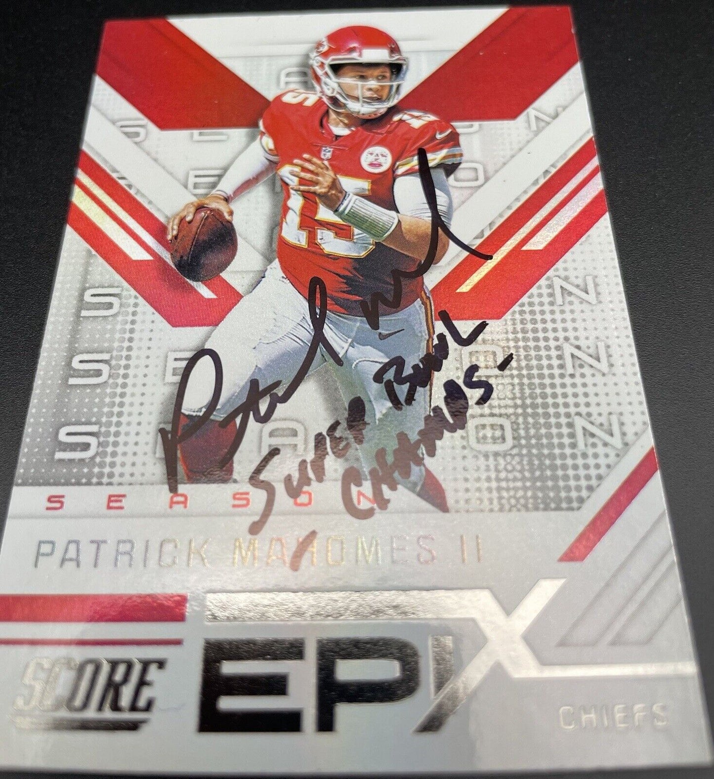 Patrick Mahomes II 2019 Panini Score Epic #ES-3 On Card Autograph Chiefs