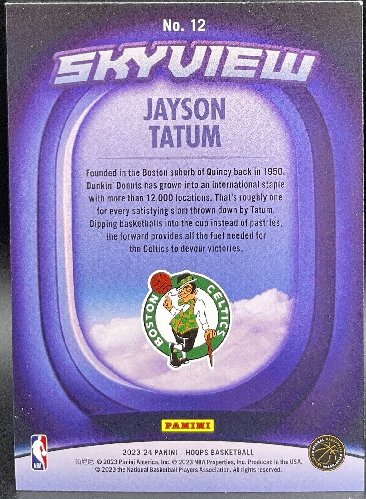 2023-24 Panini NBA Hoops Jayson Tatum Skyview Boston Celtics #12