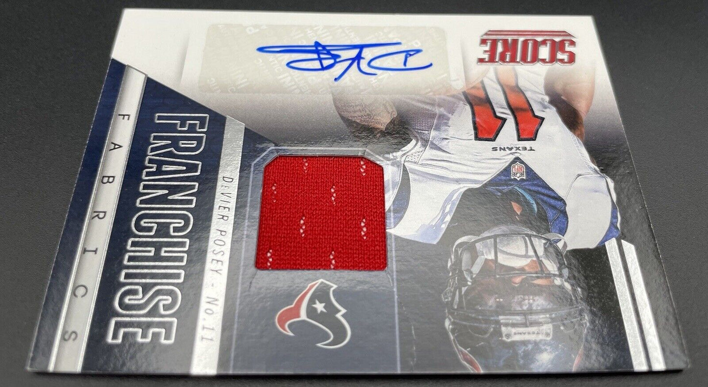 2014 Score DeVier Posey #FF-DP Patch Auto Franchise Fabrics Houston Texans 