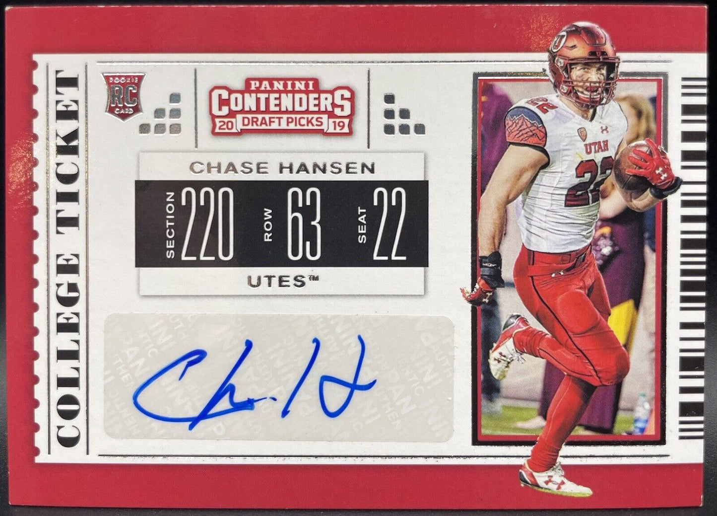 2019 Panini Contenders Draft Picks - College Ticket #254 Chase Hansen RC Auto