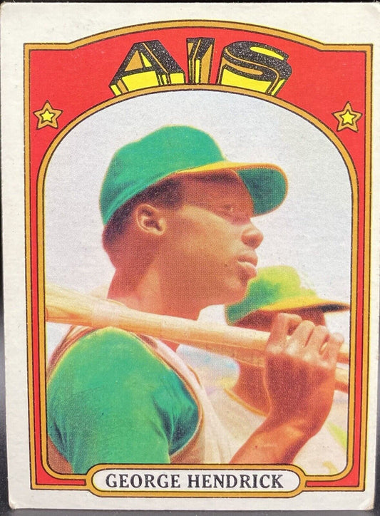 George Hendrick 1972 Topps #406 World Champions Oakland Athletics