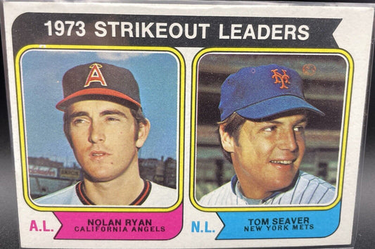 1973 TOPPS STRIKEOUT LEADERS #207 NOLAN RYAN / TOM SEAVER