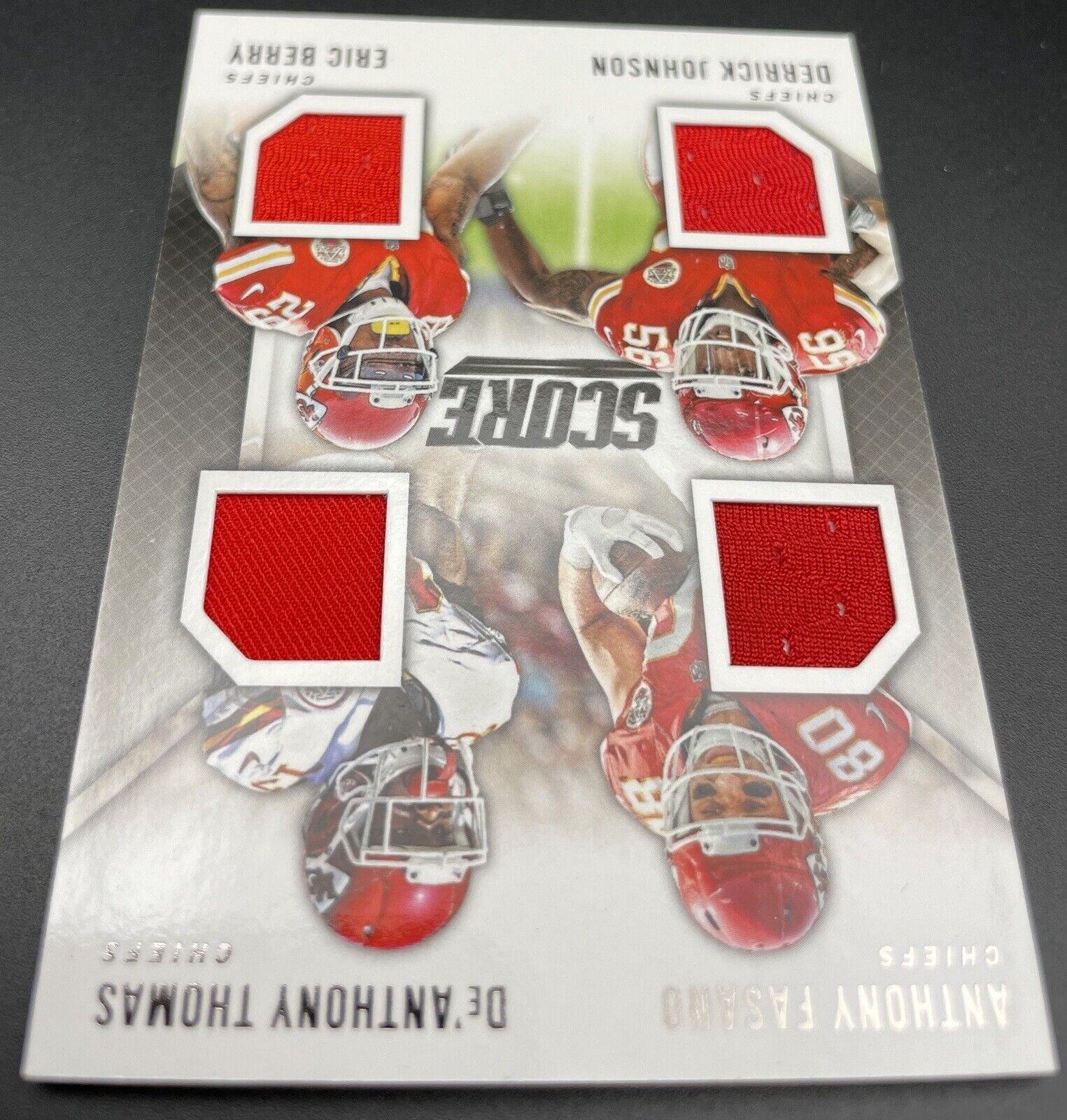 Anthony Fasano, De’Anthony Thomas 2015 Panini Score #QJ-KC Quad Patch Kansas...