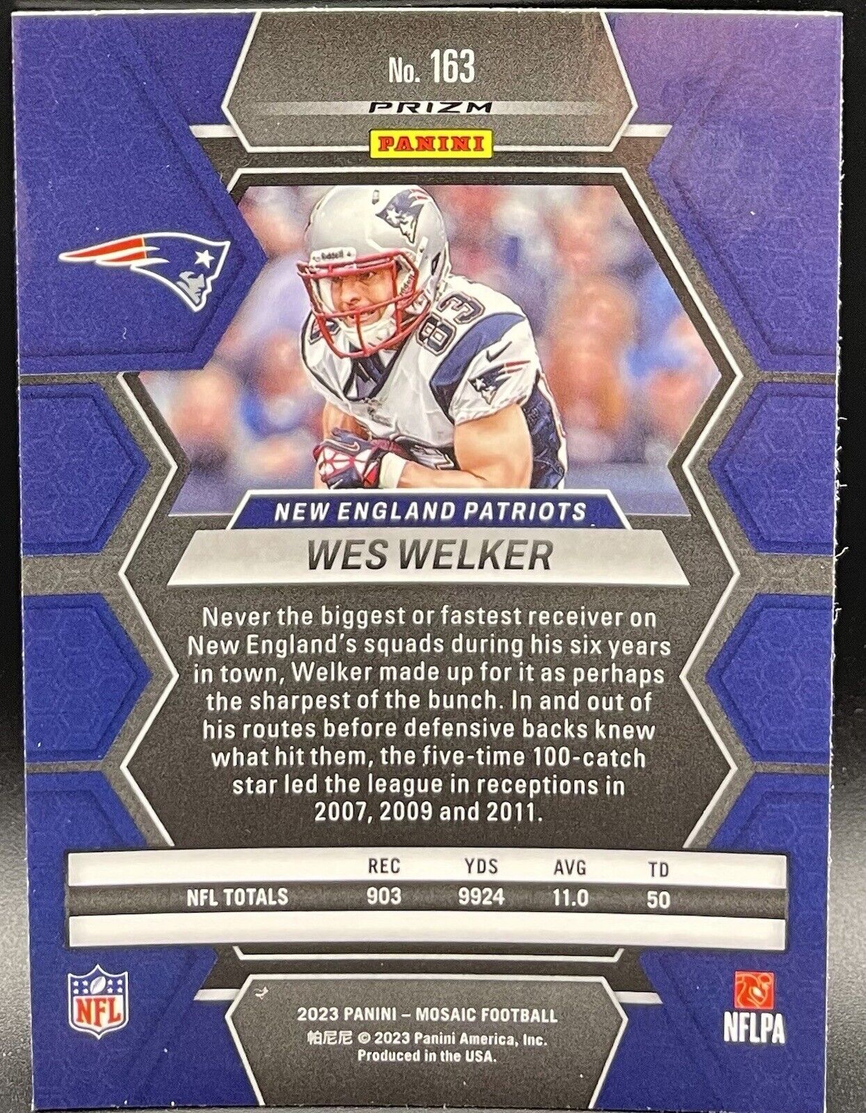 Wes Walker 2023 Panini Mosaic #163  Pink Parallel  New England Patriots