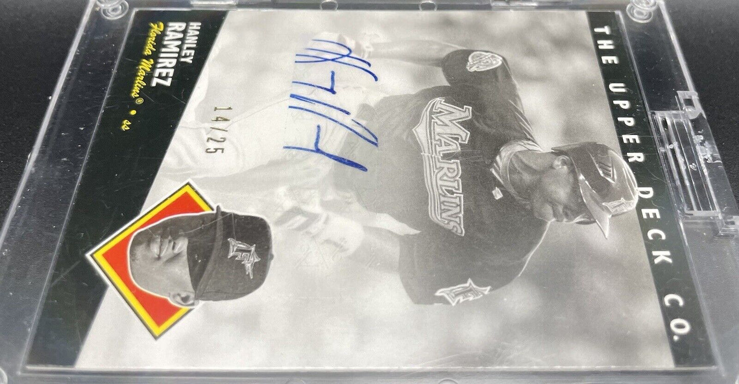 Hanley Ramirez 2008 Upper Deck Timeline #153 Auto, 14/25 Seattle Marlins￼