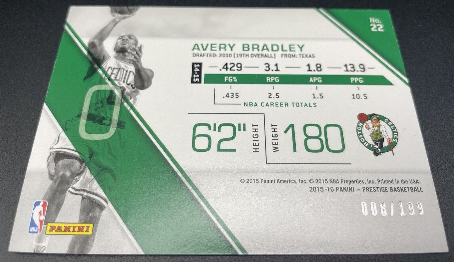 Avery Bradley 2015 Panini Prestige #22 RC, 008/199 Boston Celtics