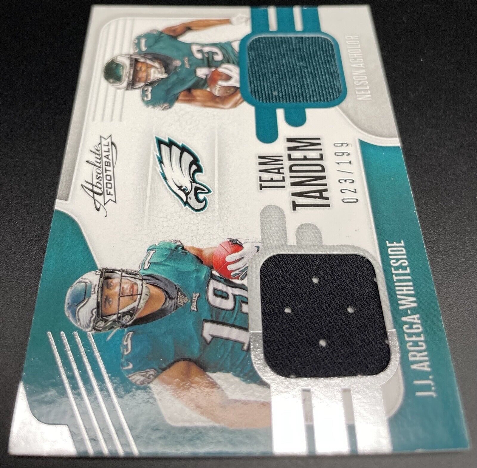 Nelson Agholor 2019 Absolute Memorabilia 2Clr Dual Patch#184/199!Eagles WR