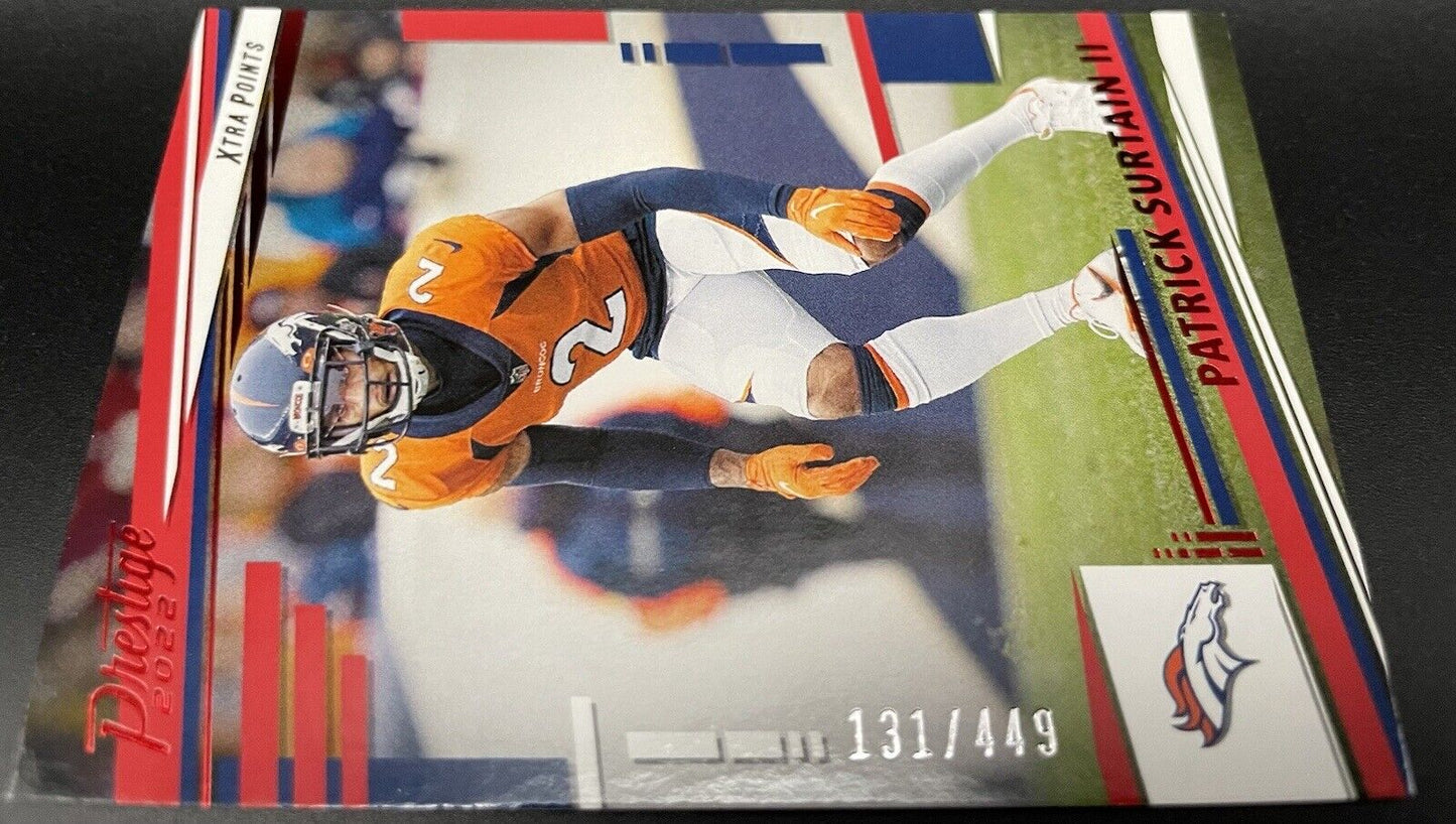 Patrick Surtain II 2022 Panini Prestige Red #93 Xtra Points /449 Denver Broncos