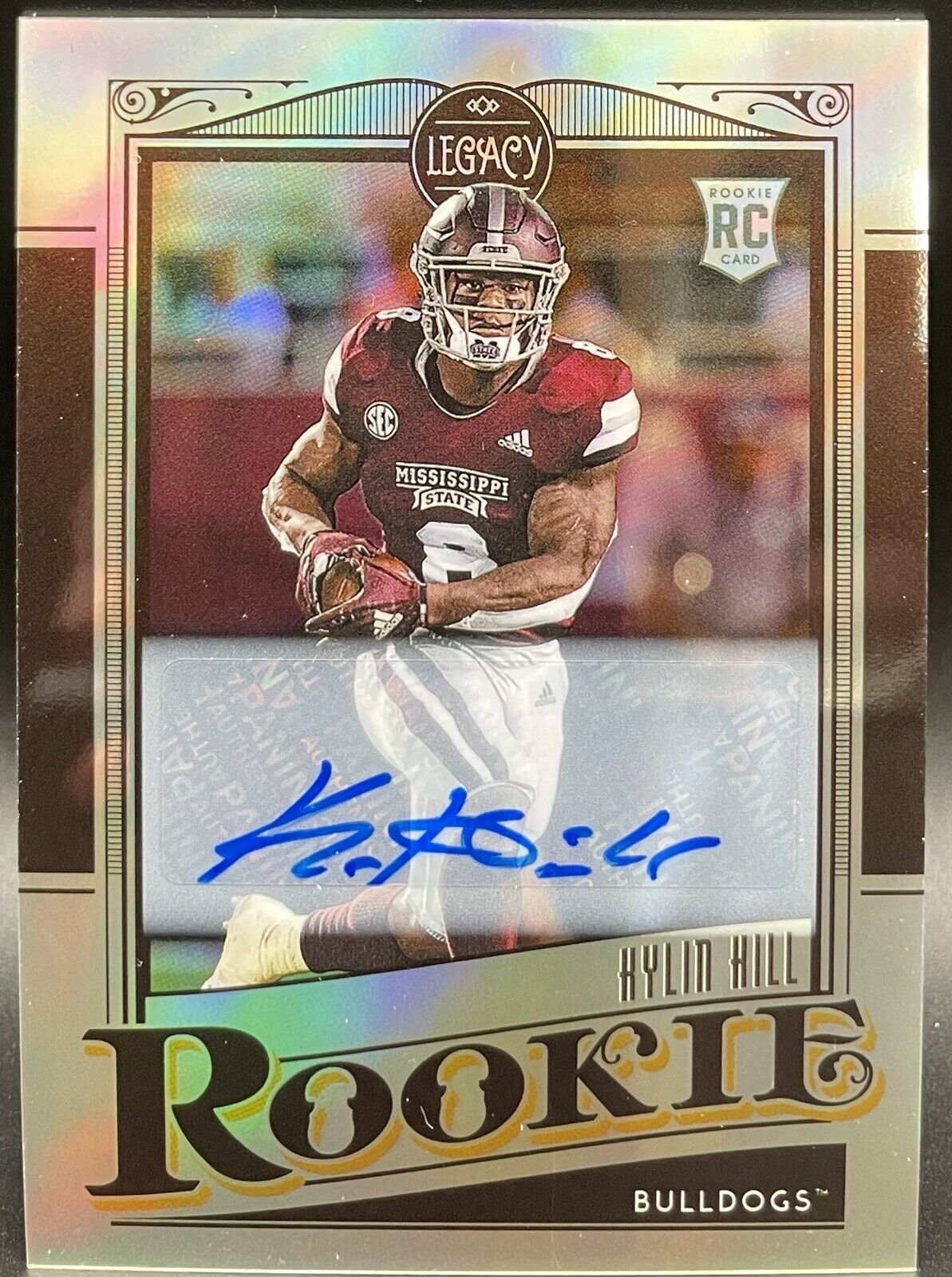 Kyllin Hill 2021 Panini Legacy #171 Autograph, RC Mississippi State / Pakers