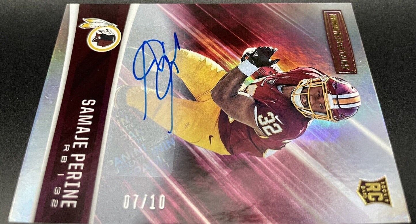 Samaje Perine 2017 Panini Rookies In Stars #227 RC, Auto, /10 Washington Redskin