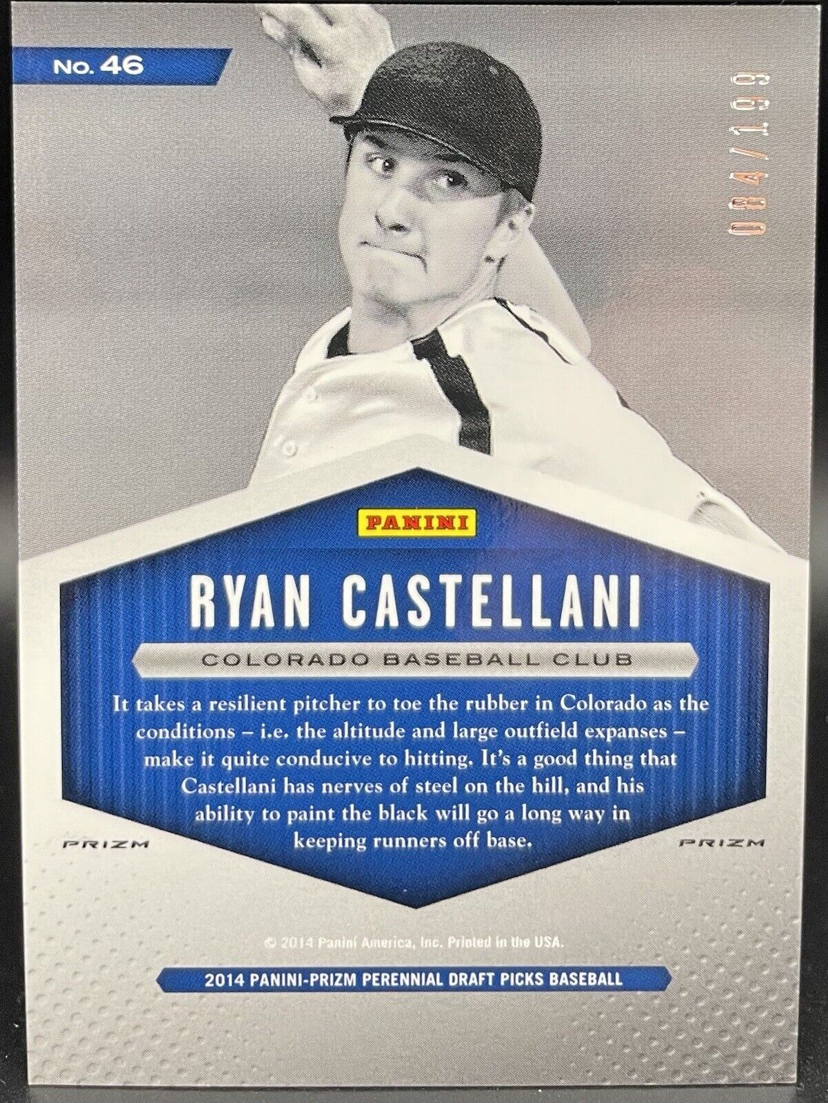 Ryan Castellani 2014 Panini Prizm #46 Draft Picks 084/199 Colorado Rockies