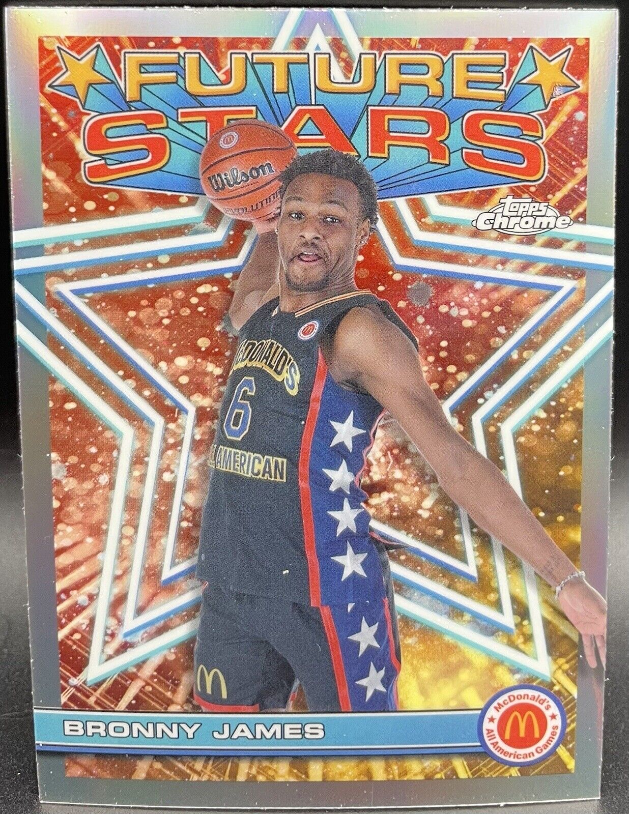 Bronny James 2023 Topps Chrome McDonald’s  All-American Future Stars #FS-10 Holo