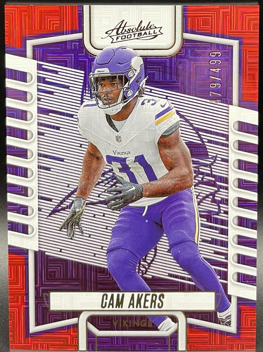 Cam Akers 2023 Panini Absolute #44 Red Squares Minnesota Vikings /499