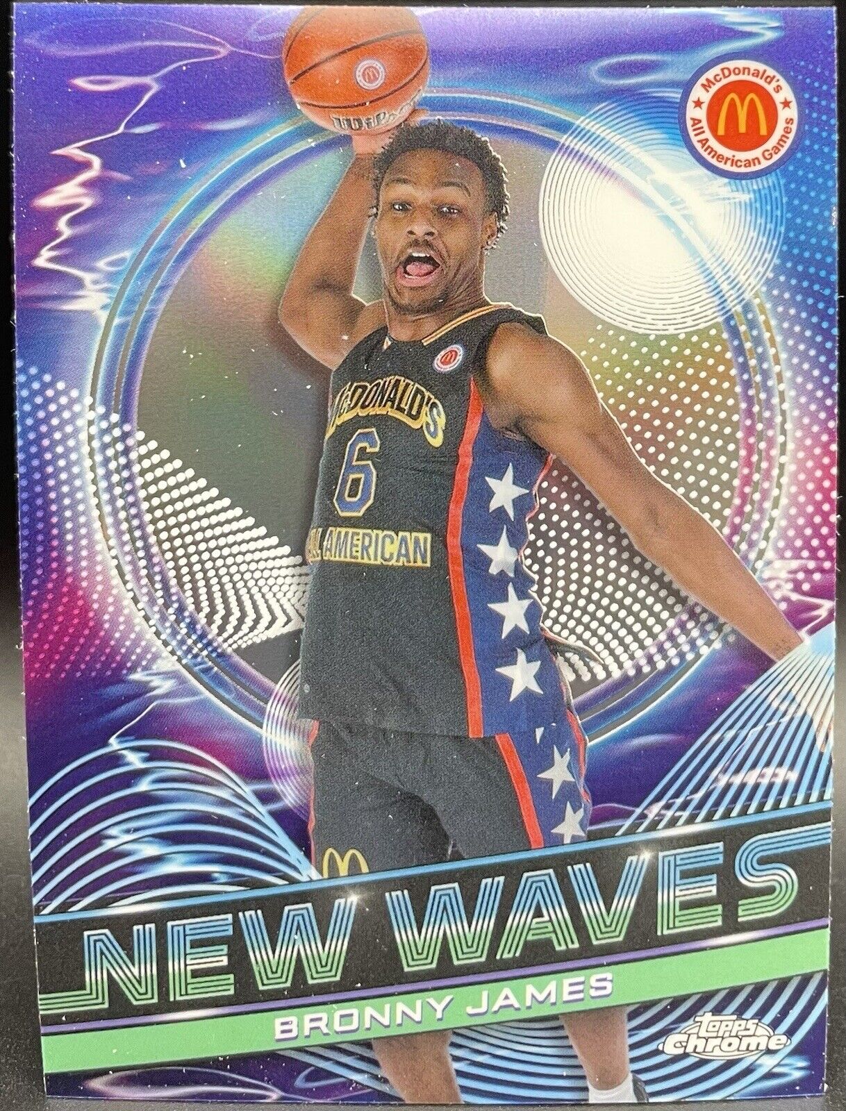 Bronny James 2023 Topps New Waves #NW-12 Blue Mcdonald’s All-American Games￼