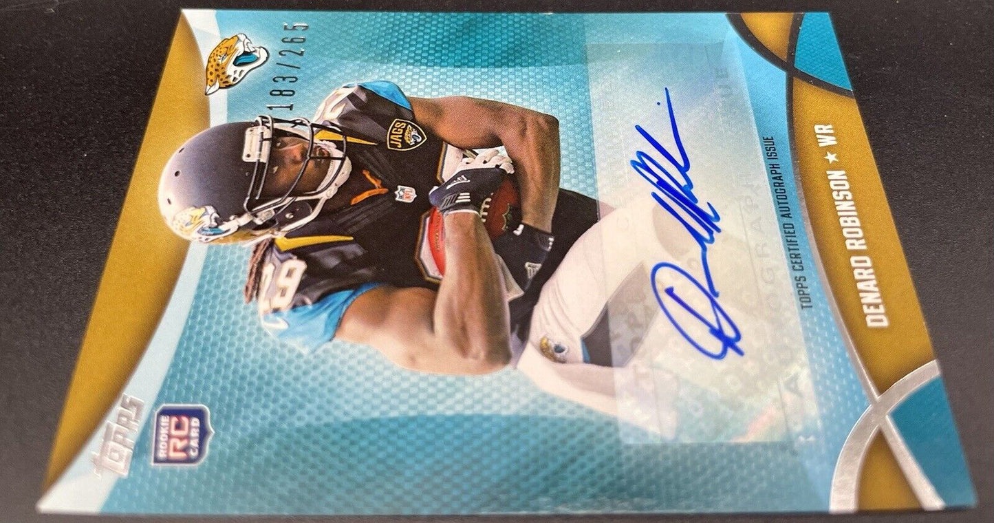 Denard Robinson 2013 Topps Rookie Card #MA-DR Autograph, /265 Carolina Panthers