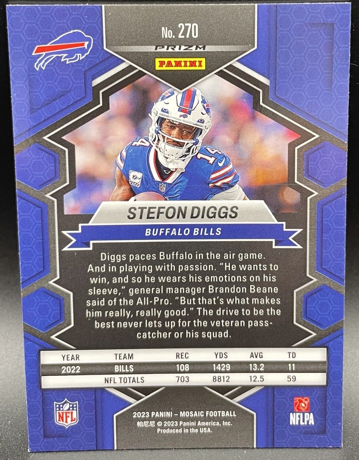 2023 Panini Mosaic STEFON DIGGS #270 Buffalo Bills National Pride🔥🏈💥